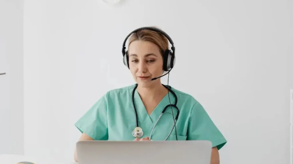 Female Doctor Providing Virtual Health Consultation